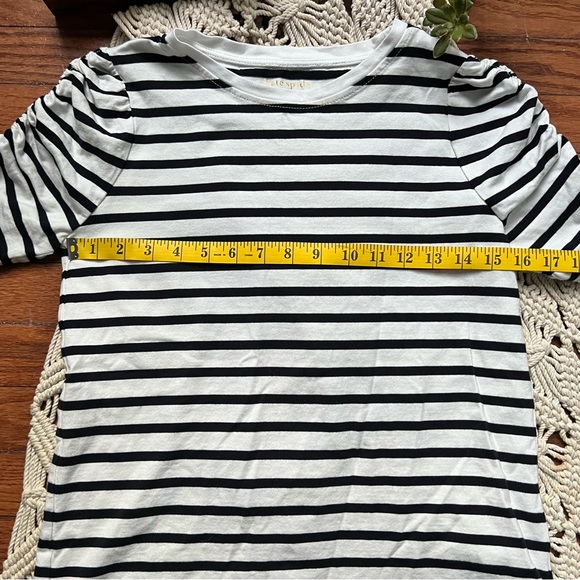 kate spade | Rouched Sleeve Striped Tee - Picture 3 of 7